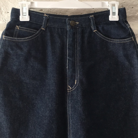 N’Est Ce Pas rare vintage indigo denim midi skirt - Picture 2 of 7